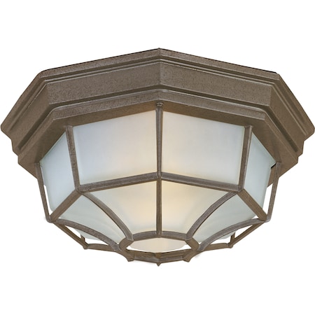 Maxim Lighting Crown Hill 2-Light 10.75" Wide Rust Patina Outdoor Flush Mount Light 1020RP